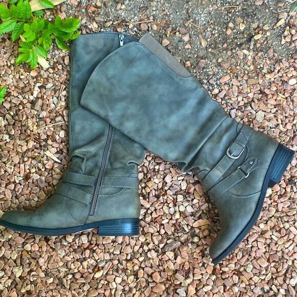 White Mountain Erica Riding Knee High Boots Grey Size 6.5 - Picture 1 of 3